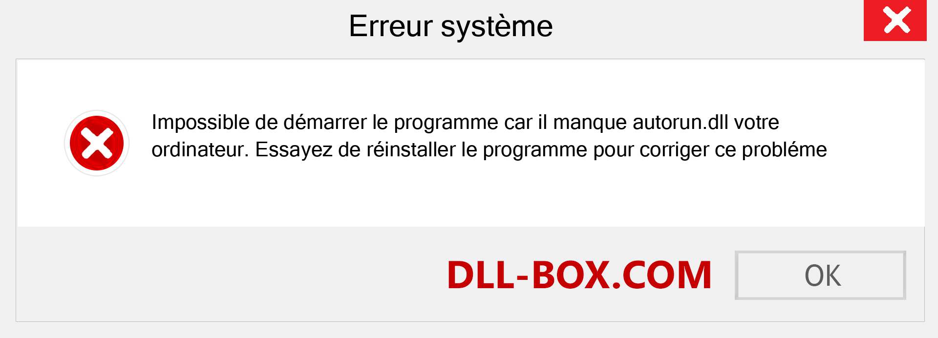 Le fichier autorun.dll est manquant ?. Télécharger pour Windows 7, 8, 10 - Correction de l'erreur manquante autorun dll sur Windows, photos, images